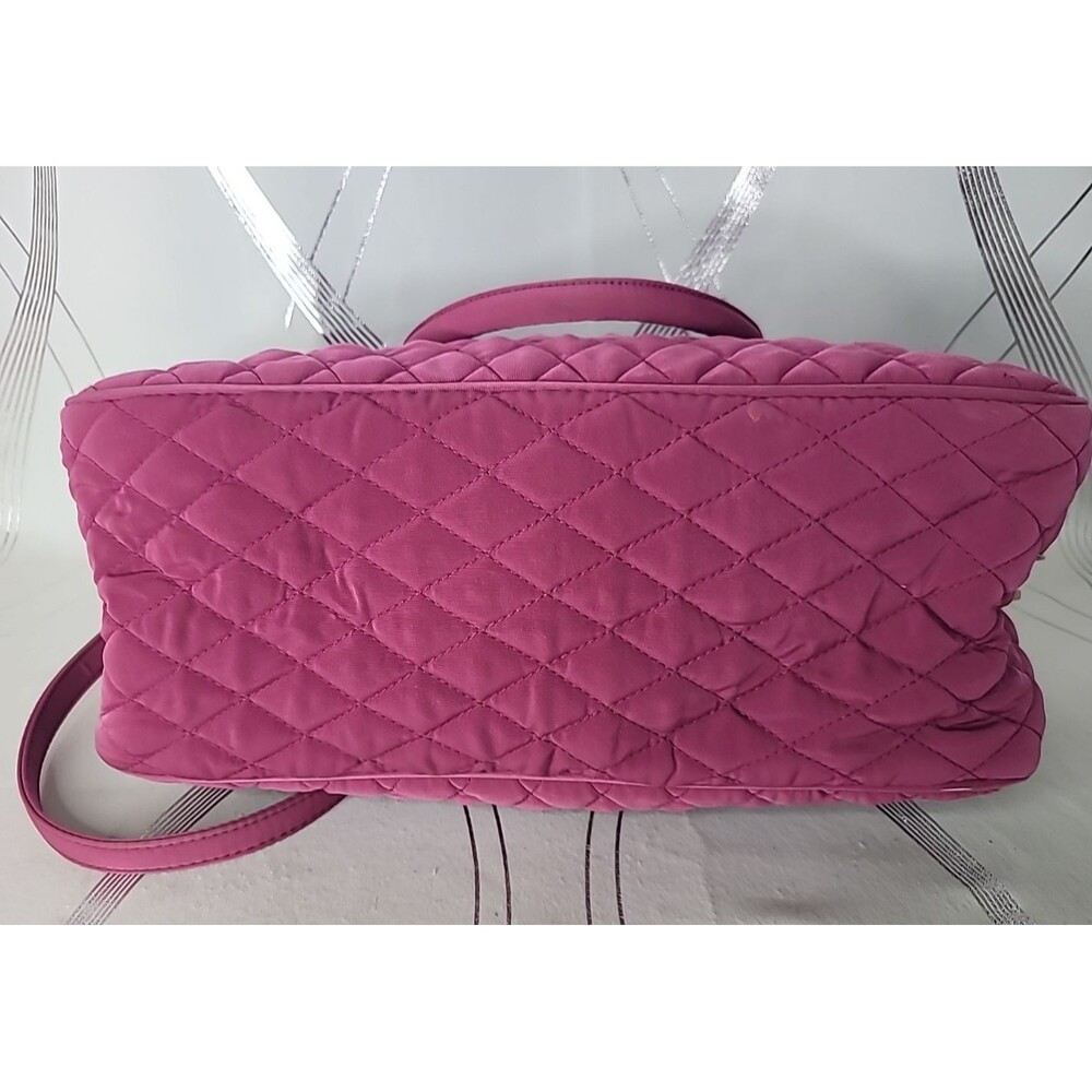 Vera Bradley Pink Quilted Duffel Shoulder Bag Purse Travel Tote Hawthorn Handbag - Picture 12 of 15
